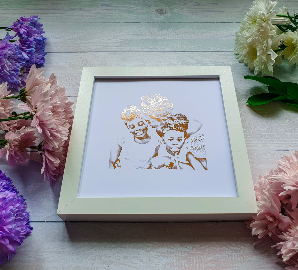 Foil family portrait gift for grandparents