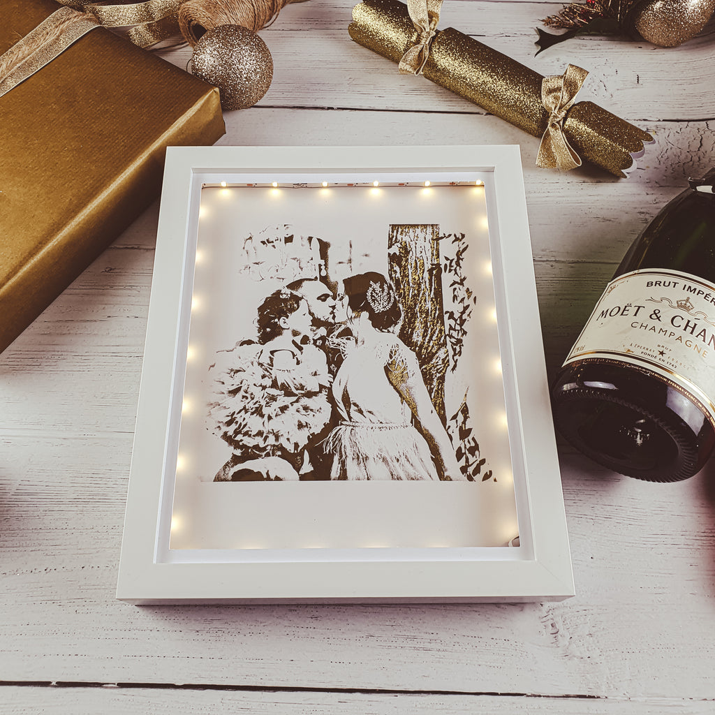 Personalised gold foil family portrait from photo
