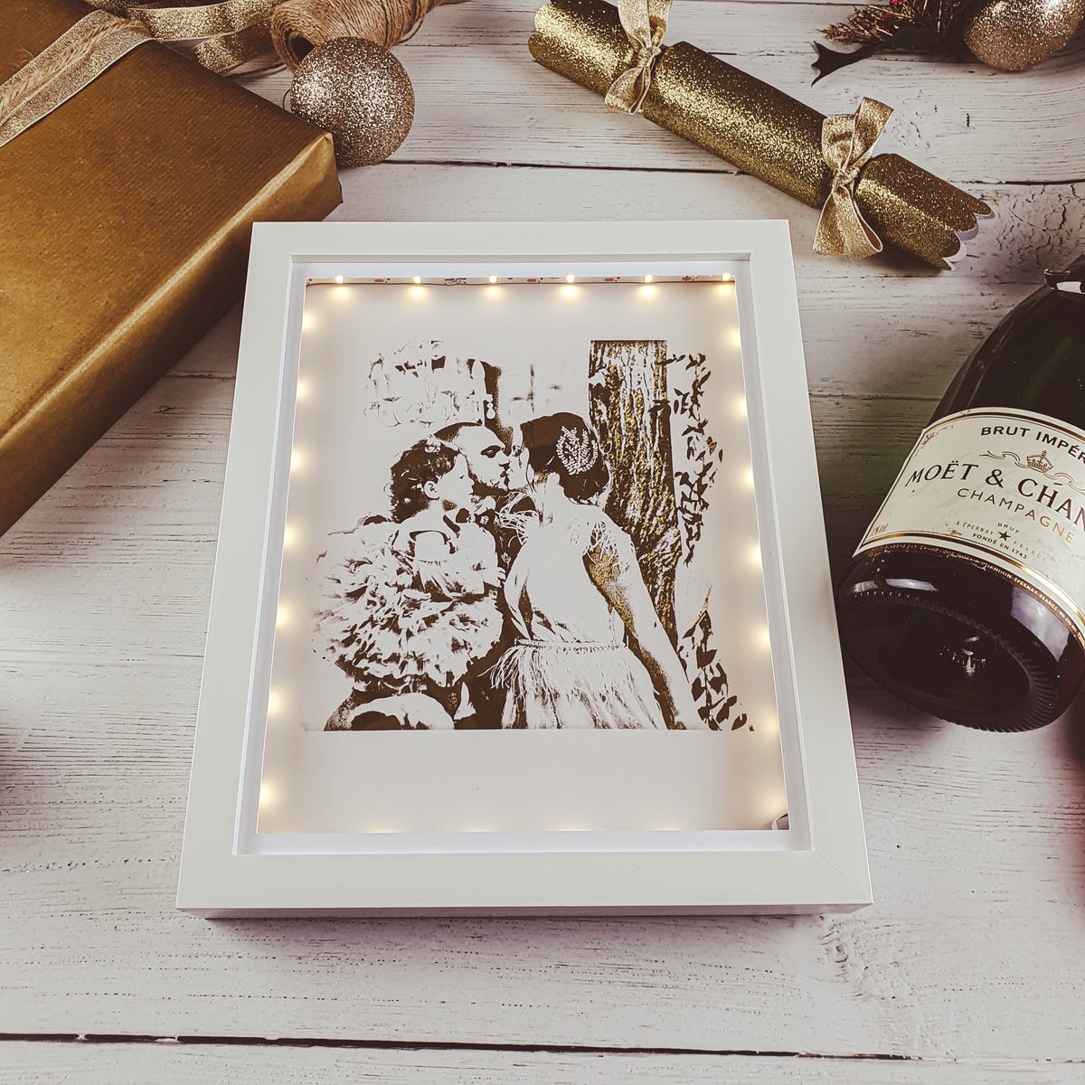 Personalised gold foil family portrait from photo