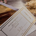 Mother's Day afternoon tea gift voucher in gold foil with gold lined envelope